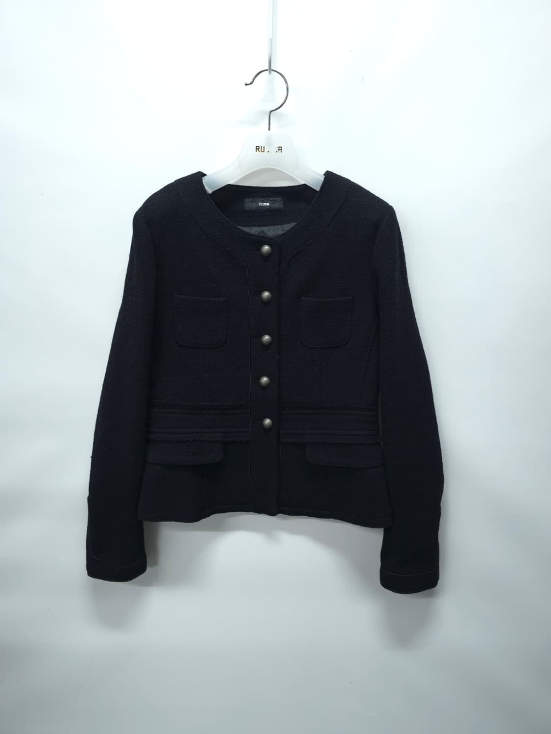 시스템(SYSTEM) 모직 노카라 트위드자켓 (55-66) 상품이미지1