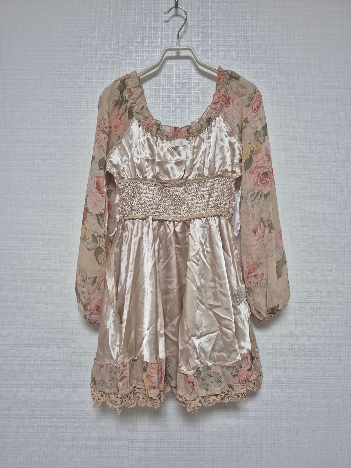 리즈리사 히메갸루 베이지플로럴 원피스 상품이미지5