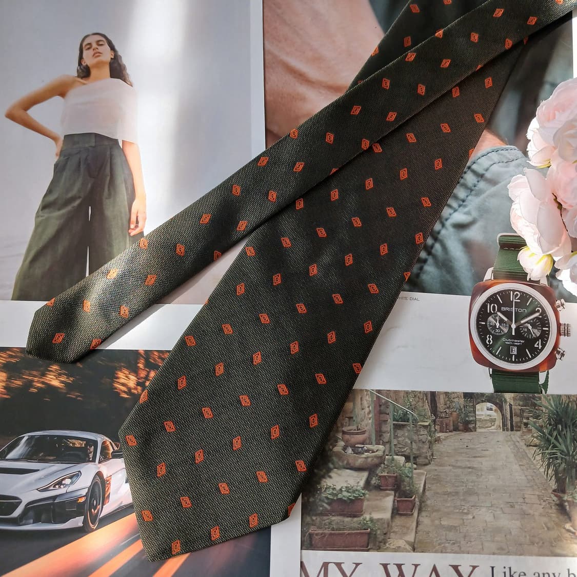 브룩스브라더스 실크 다크그린 다이아 넥타이 10cm A등급 A18869
 상품이미지3