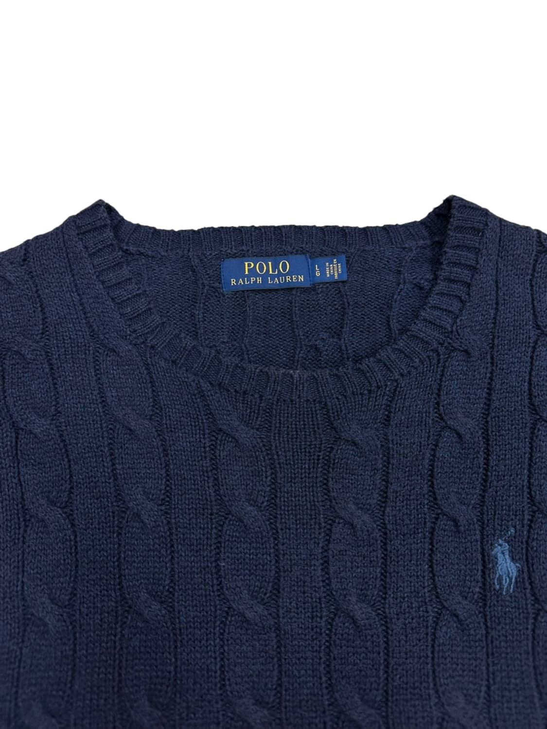 폴로 꽈배기니트 네이비 (L~XL) 상품이미지3