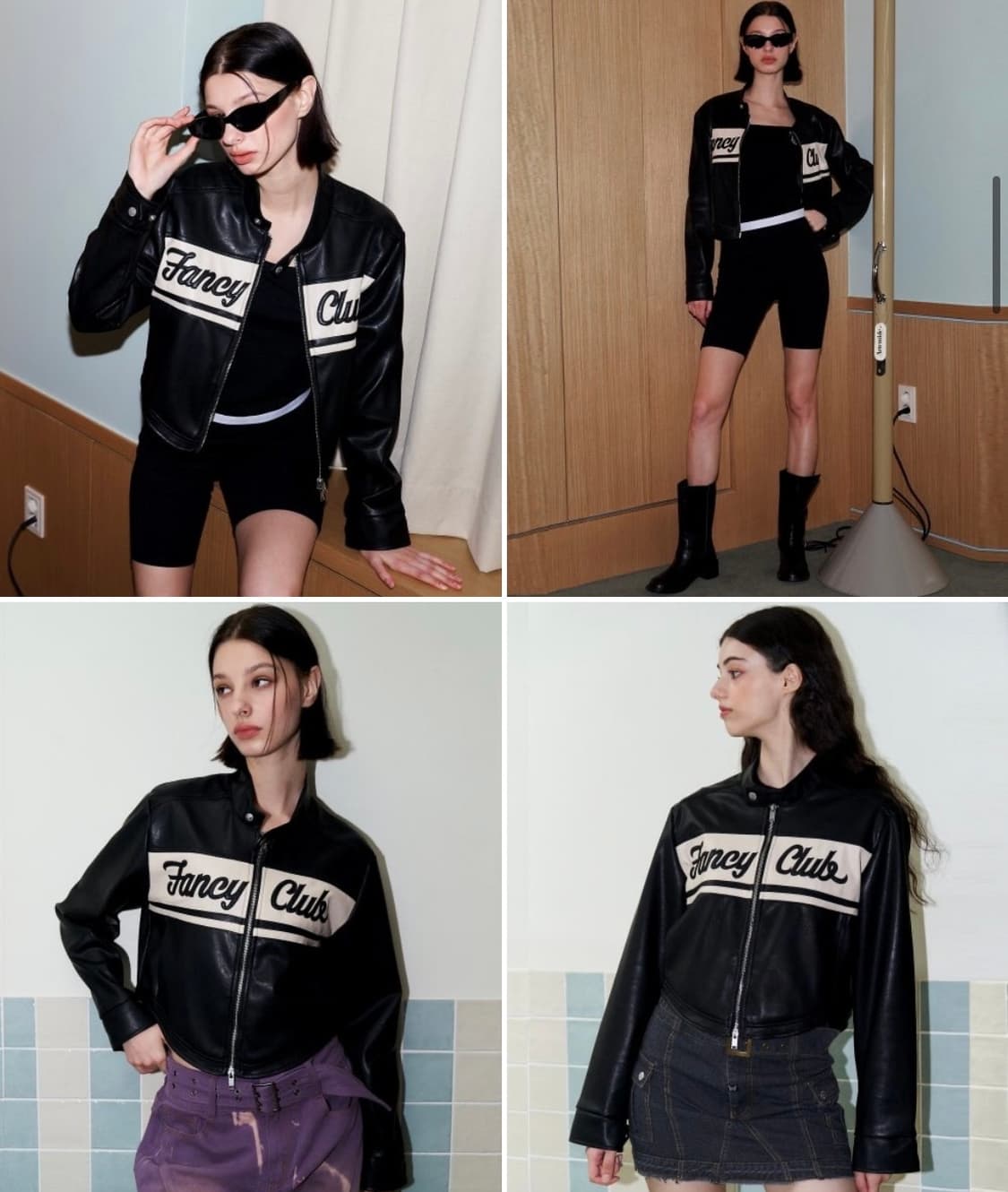 네스티팬시클럽 투웨이 가죽자켓 블랙 상품이미지3