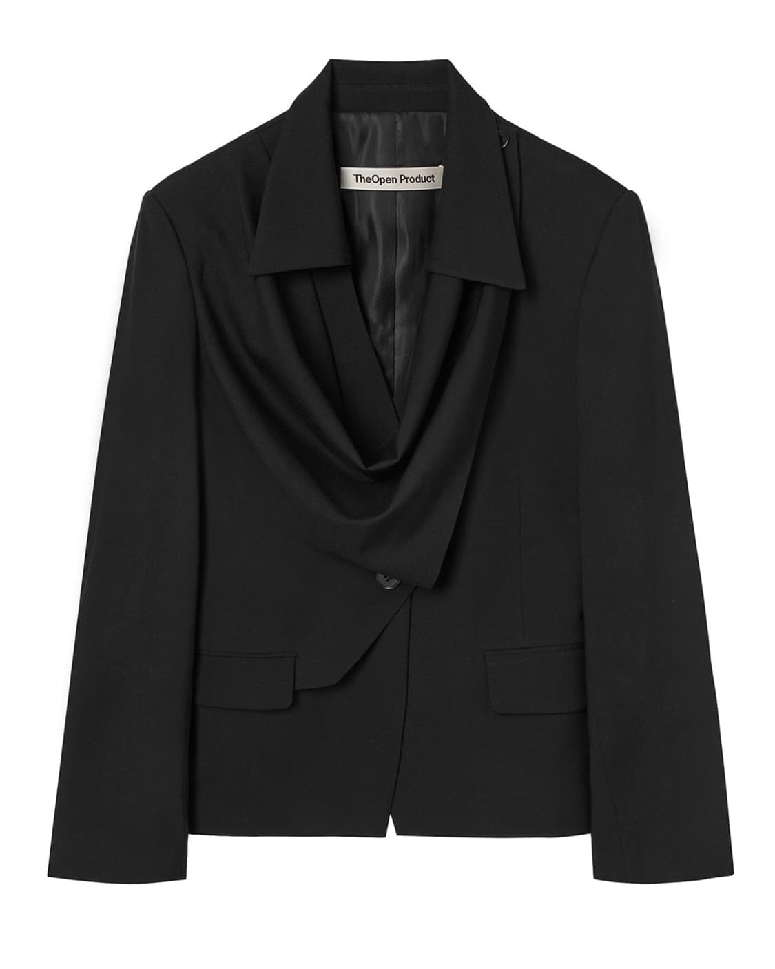 theopen product draped jacket black 상품이미지1