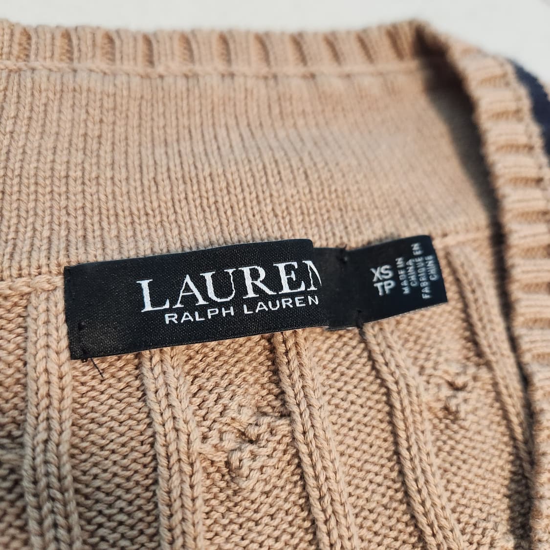 폴로 로렌 랄프로렌 브이넥 케이블 니트 브라운 상품이미지8