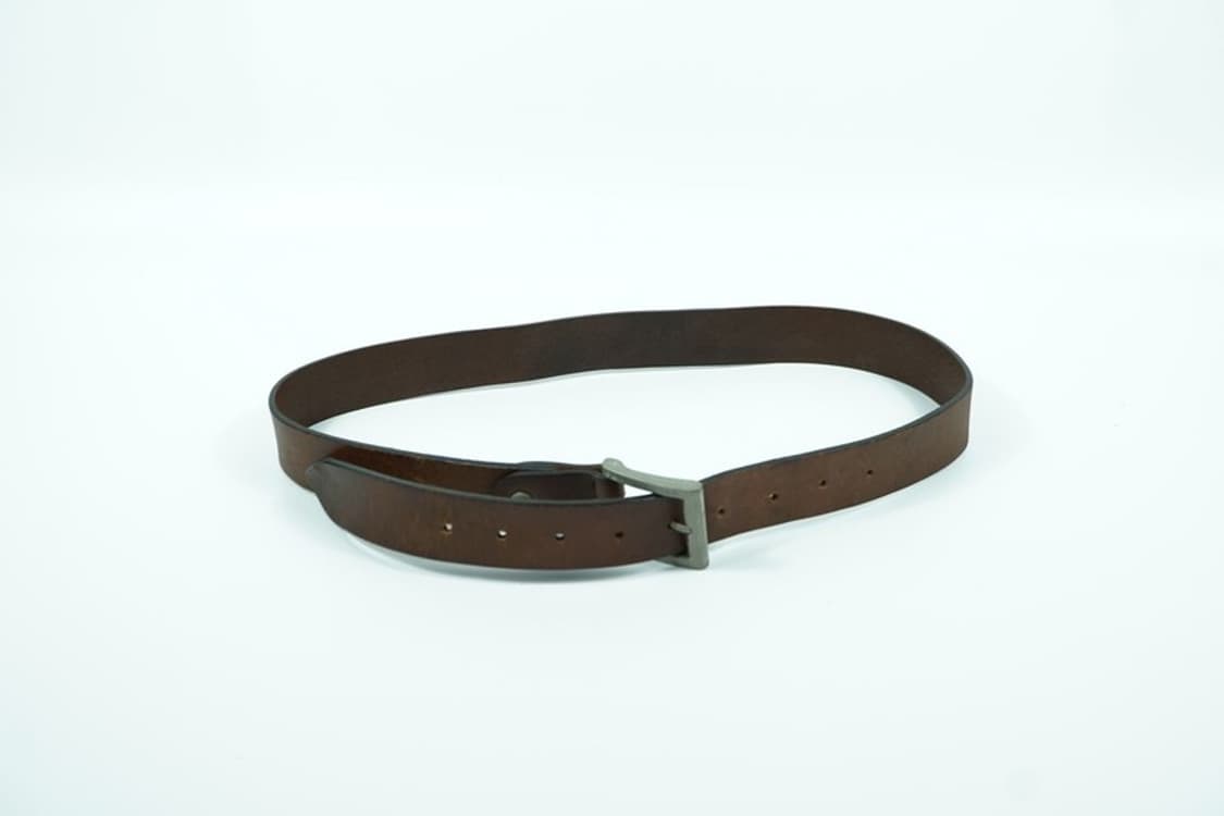 아메카지 무드 빈티지 통가죽 브라운 벨트 상품이미지3