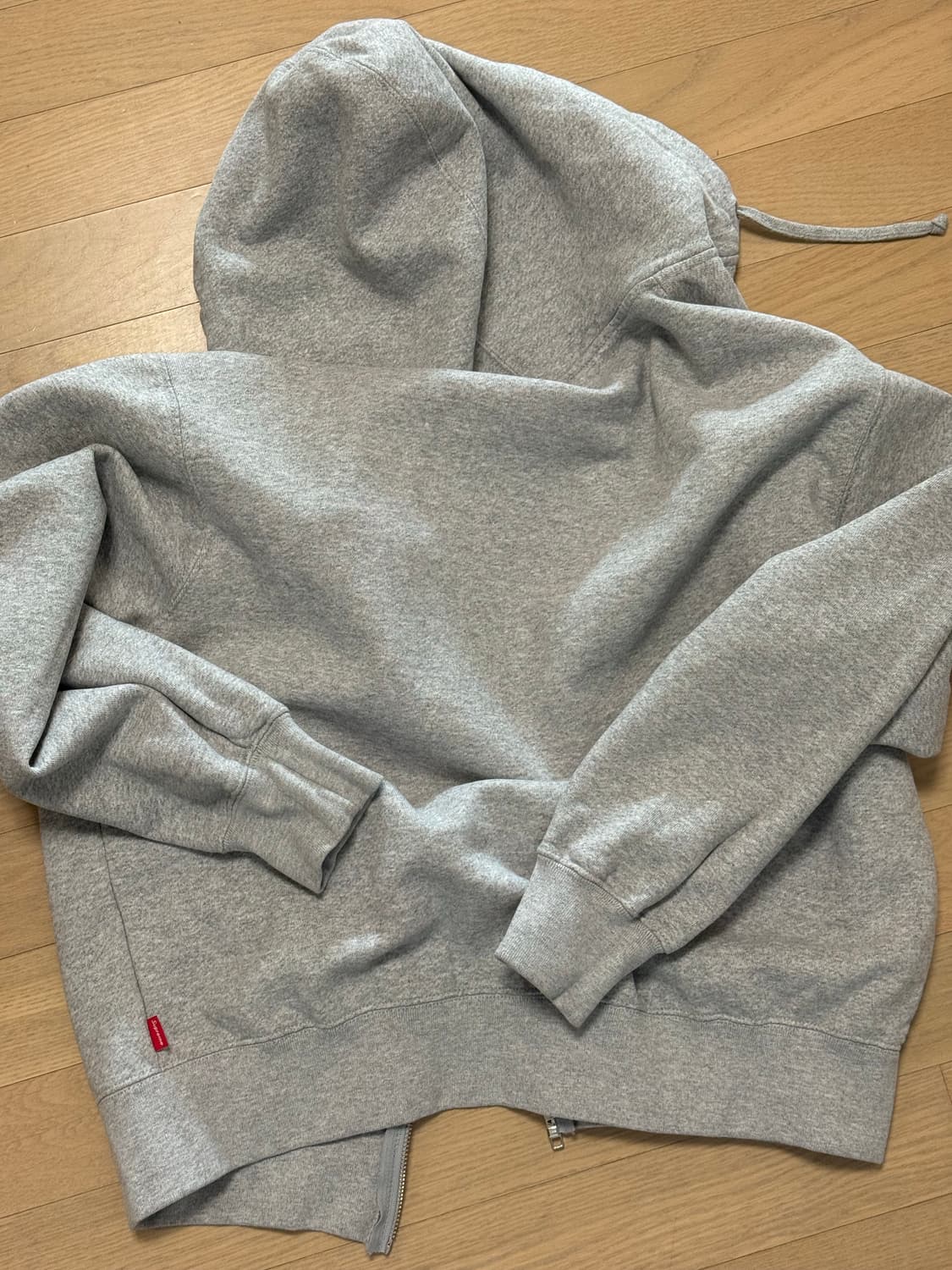 슈프림 스몰 박스 집업 후드 스웨트셔츠 헤더 그레이 - 25FW 상품이미지4