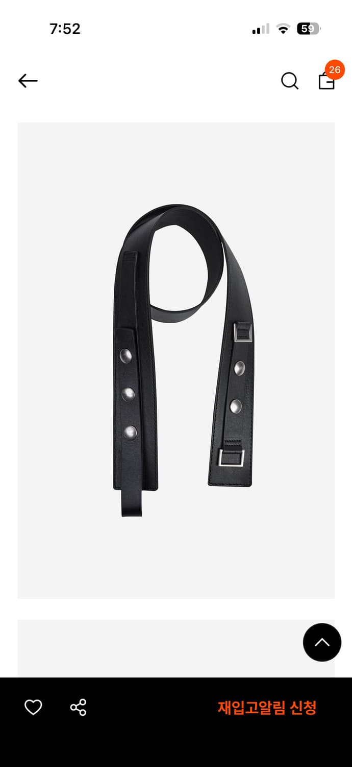 세릭 FLAT SNAP BELT 벨트 (블랙) 상품이미지2