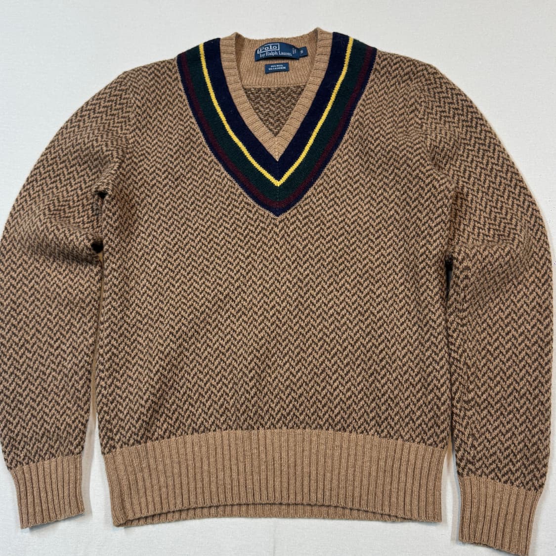S) 폴로 랄프로렌 울 캐시미어 해링본 크리켓 니트 상품이미지2