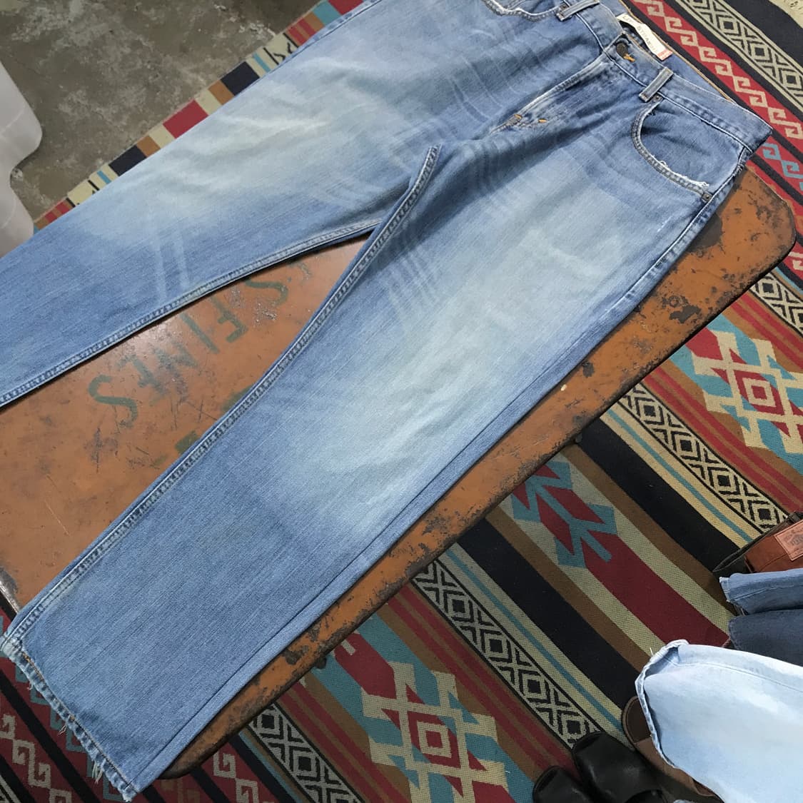 리바이스 569 연 중청 워시드 데님 팬츠 허리 33 34 사이즈 상품이미지4