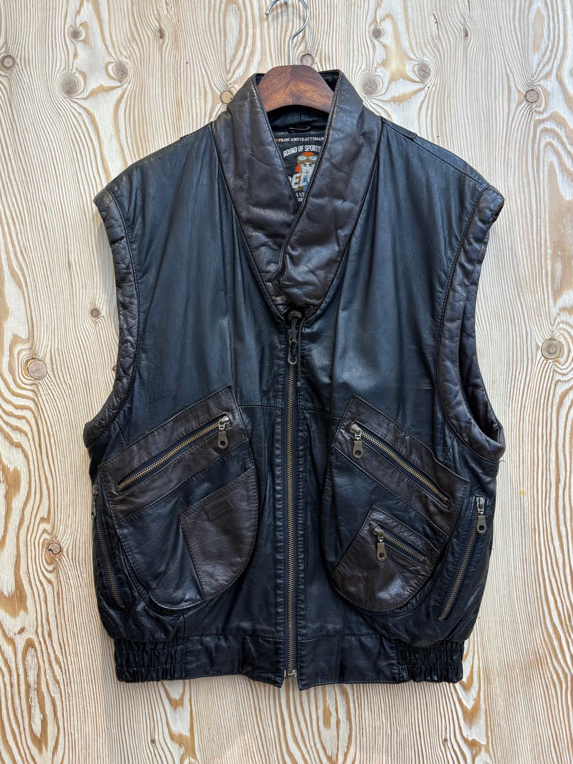 90s 펠롭스 양가죽 라이더 베스트 상품이미지1