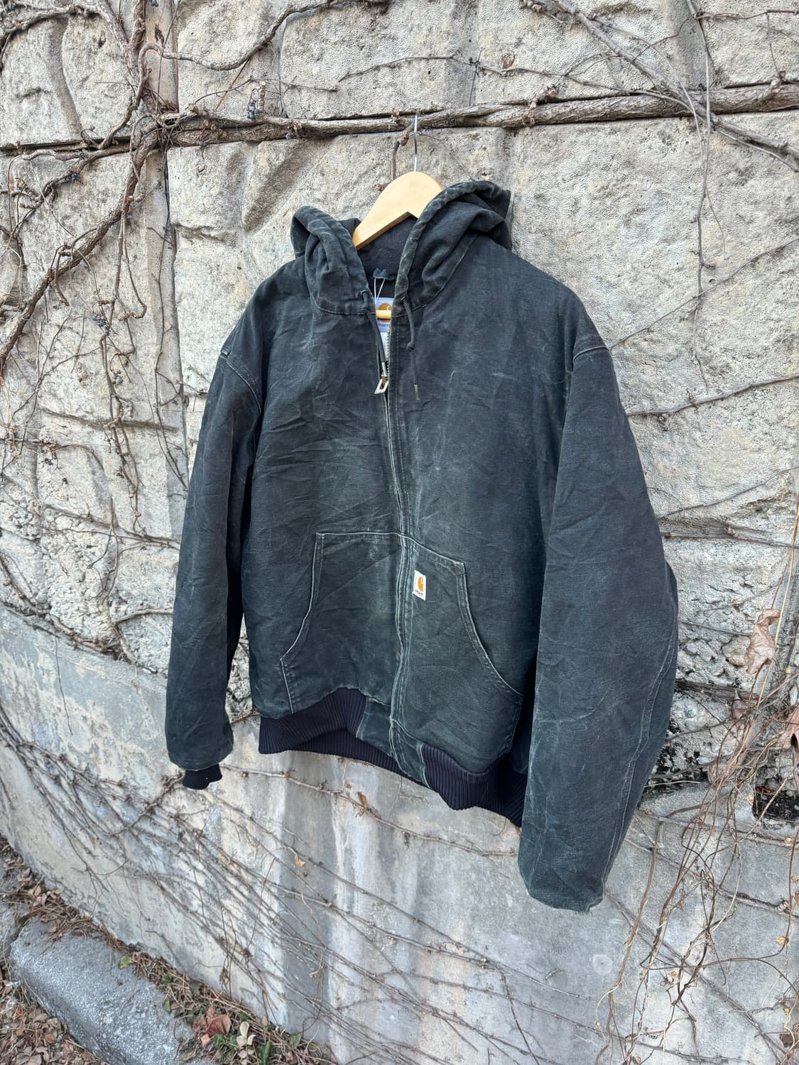 00s 칼하트 빈티지 j140 하드페이딩 덕 액티브 후드 워크 자켓 상품이미지3