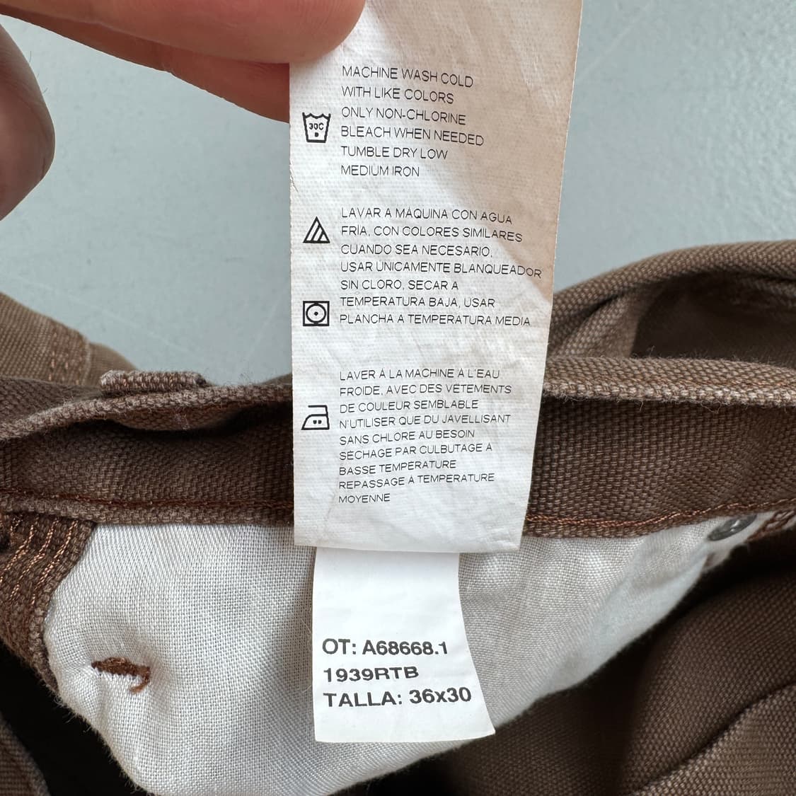 디키즈 OG 카펜처 덕캔버스 와이드 워크팬츠 브라운 상품이미지8