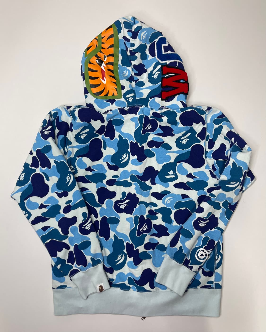 베이프 BAPE 블루 카모 샤크 후드집업 L 상품이미지5