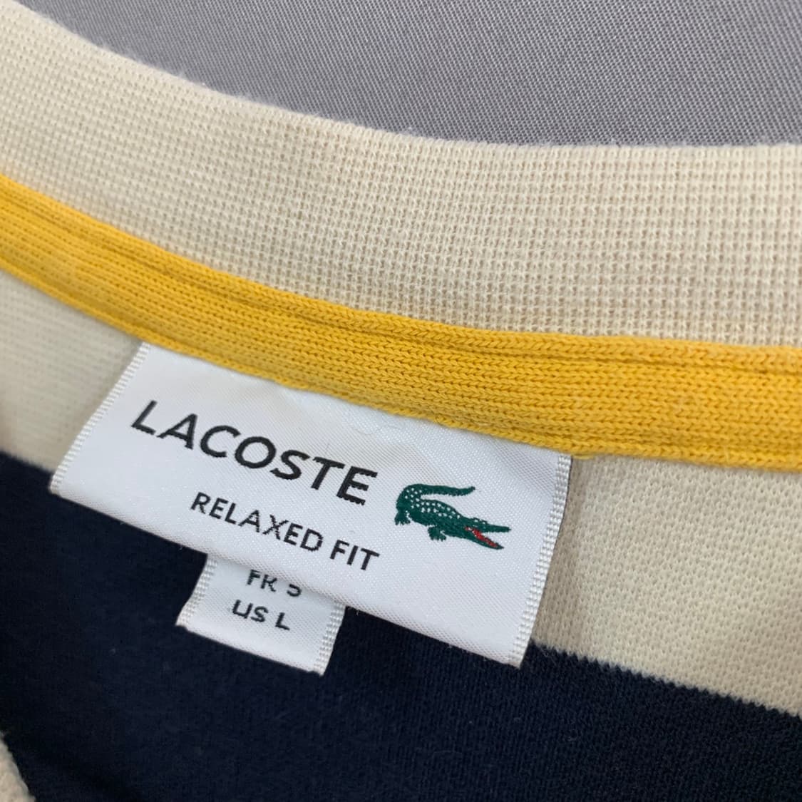 XL 라코스테 오버핏 스트라이프 단가라 반팔티  상품이미지5
