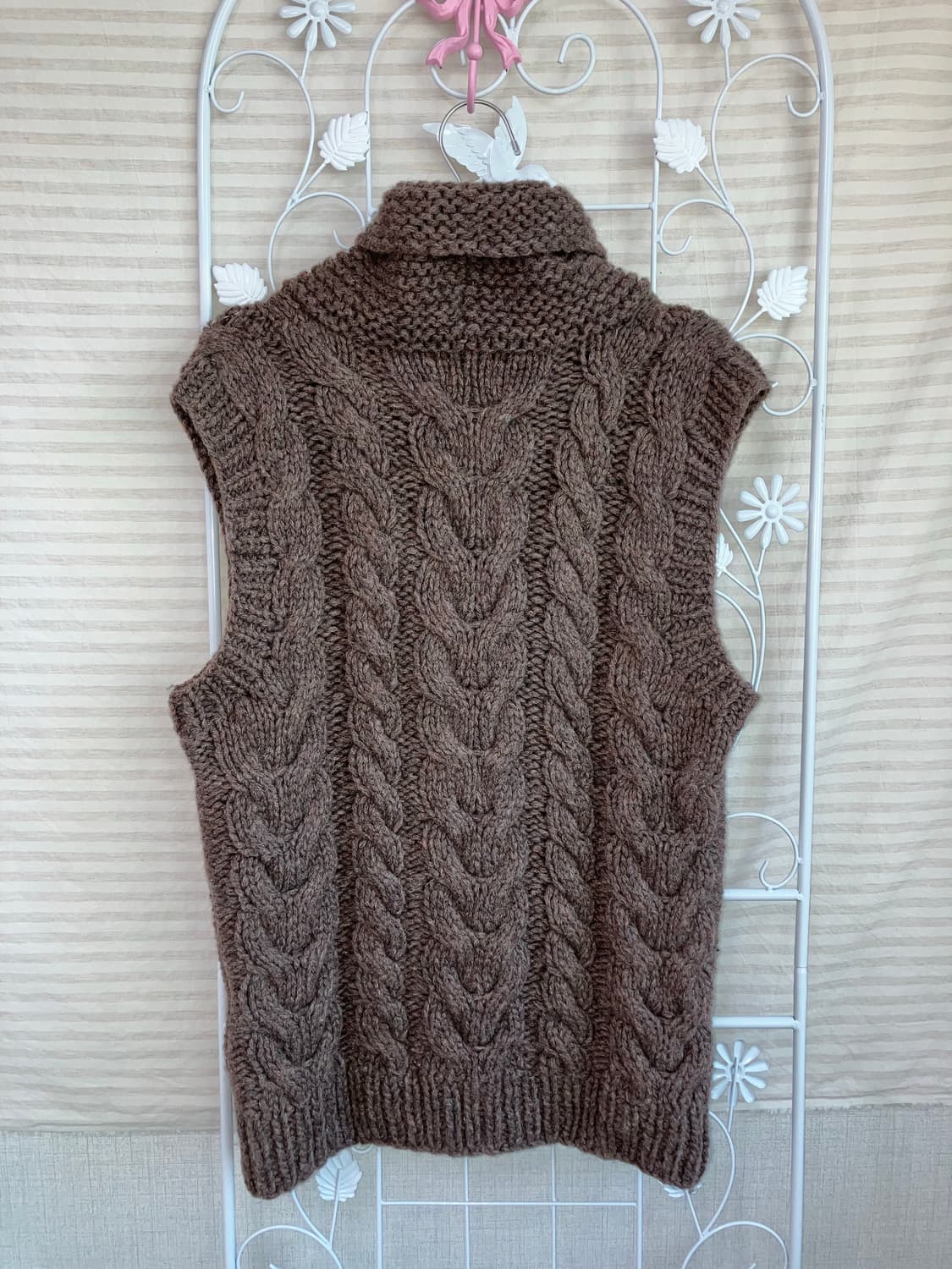 빈티지 브라운 니트 조끼 y2k 스트릿 갸루 펑키 일본빈티지W528 상품이미지2