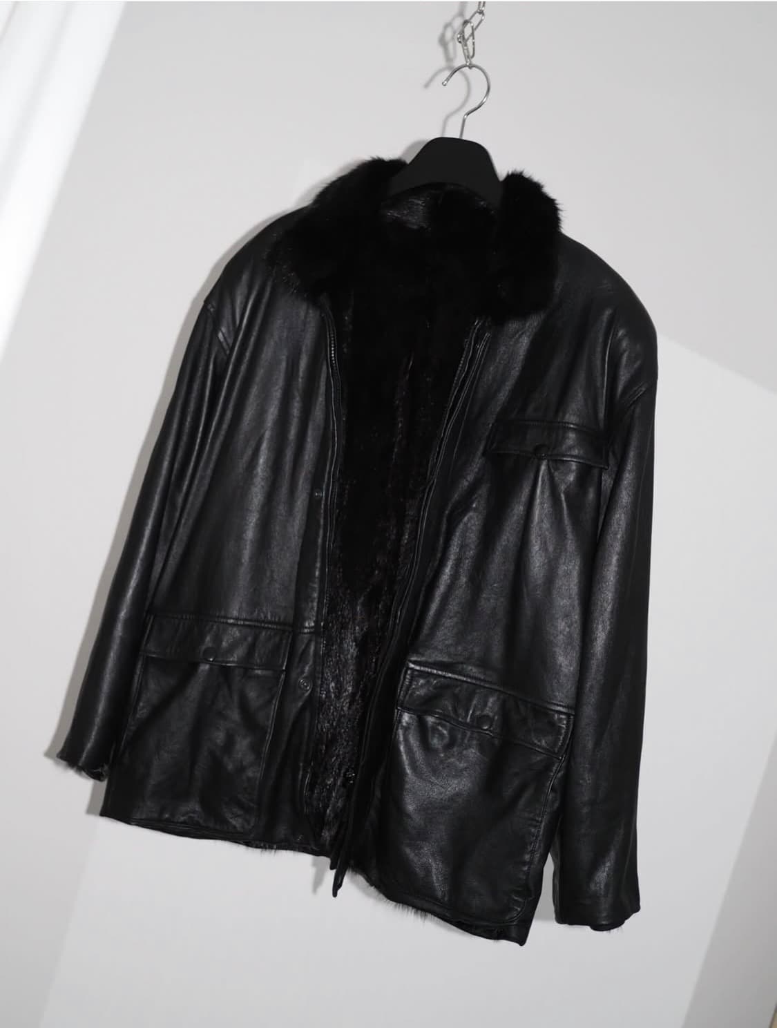 vintage leather&mink reversible jacket 상품이미지1