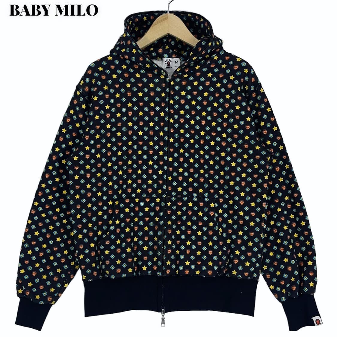 Baby Milo pattern hood zip-up 상품이미지1