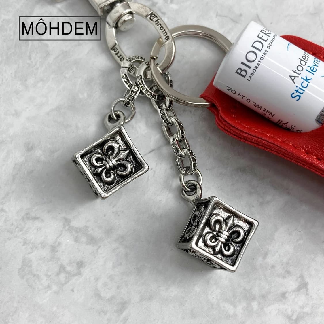 [Unsex] 립밤 케이스 크롬주사위 키링 열쇠고리 상품이미지4