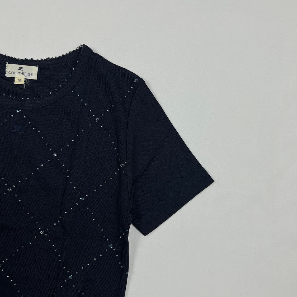 90‘s 꾸레주 꾸레쥬 courreges 로고 스터드 반팔티 상품이미지3