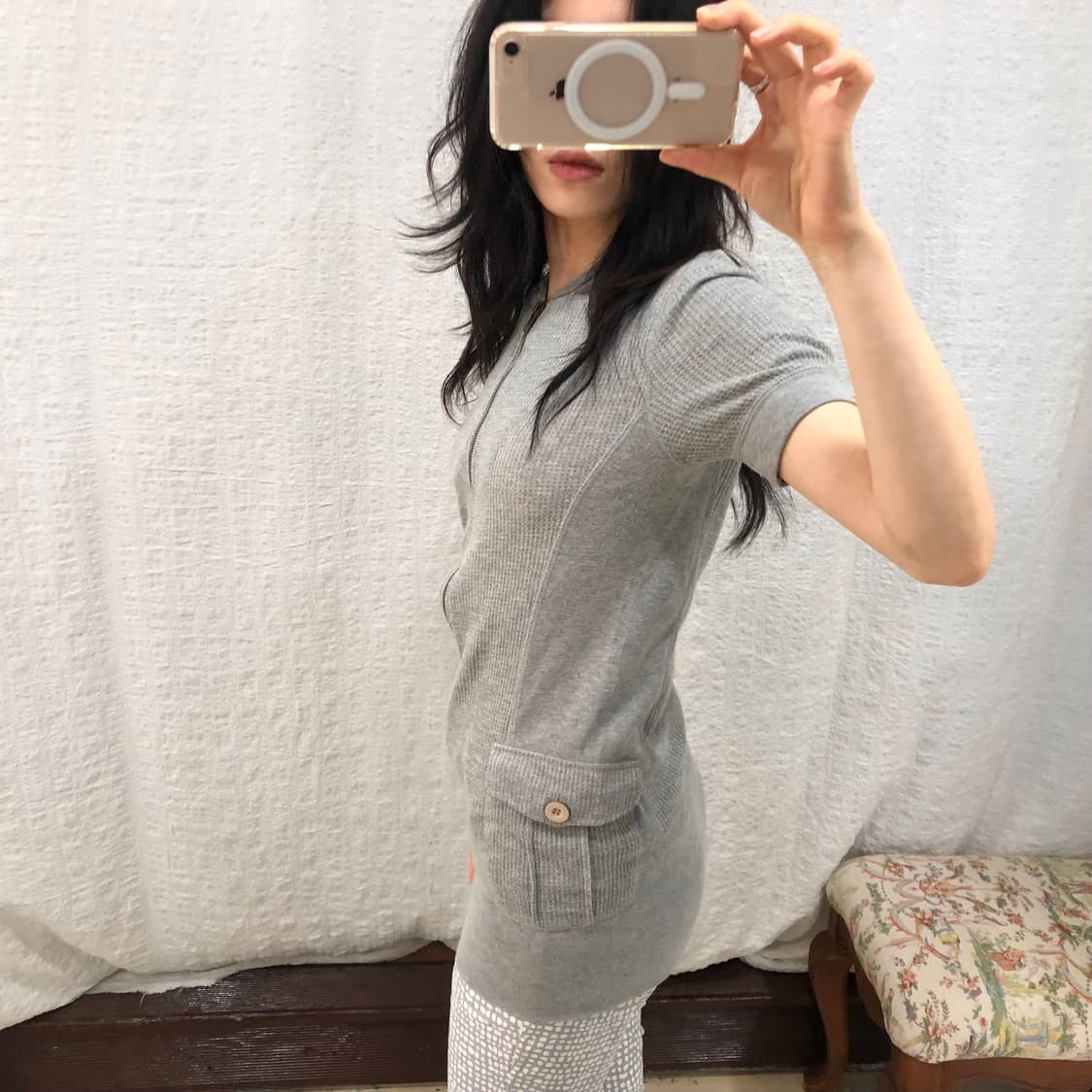 Gray waffle hoodie ops 상품이미지2