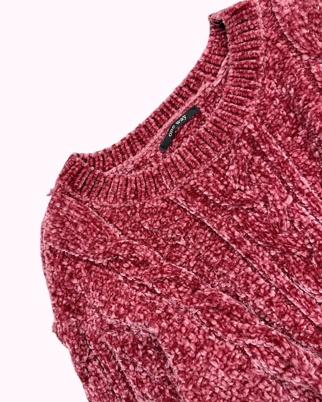 brushed pink cable crop knit 상품이미지2