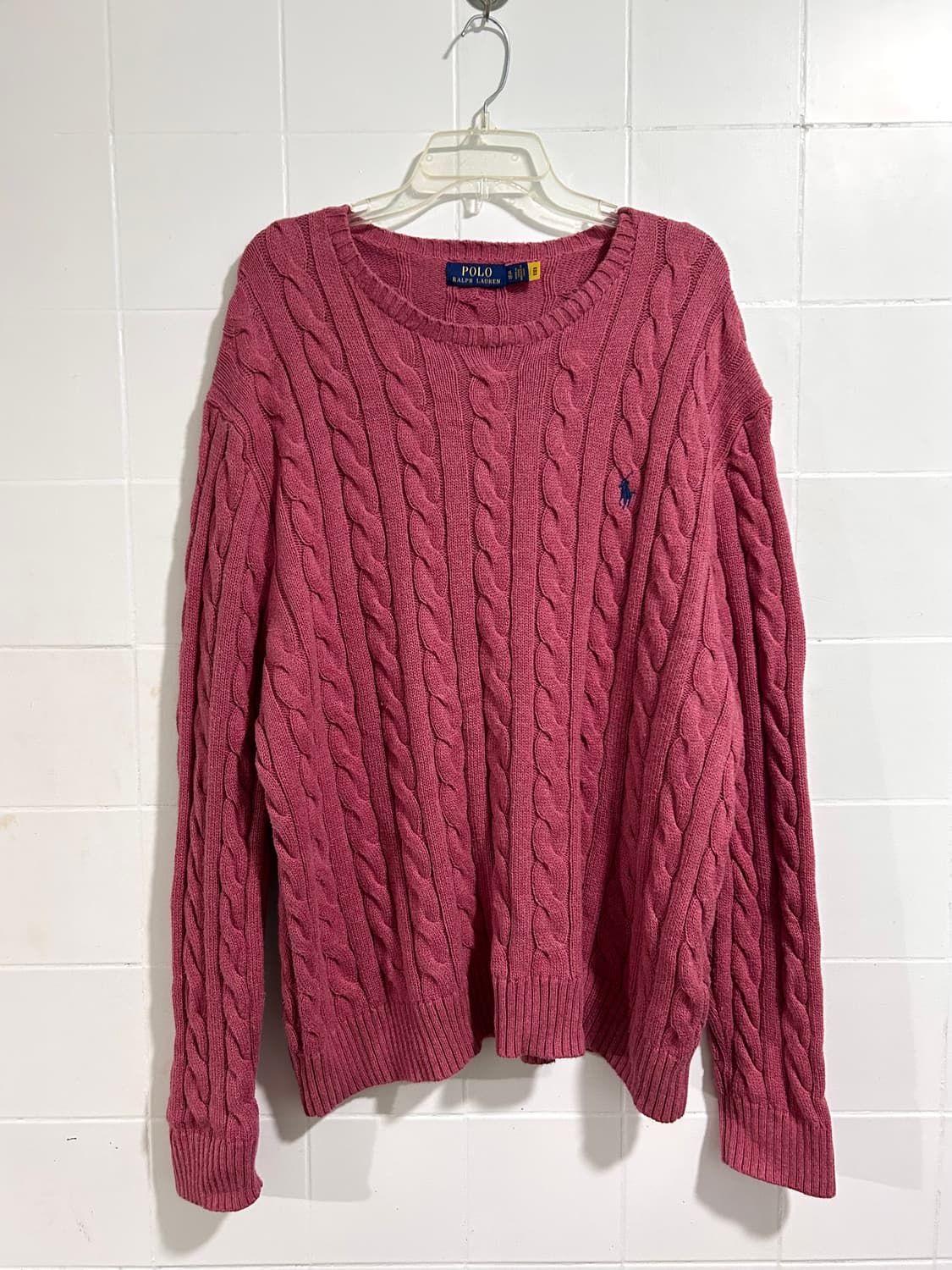 폴로랄프로렌 케이블 니트 핑크 QR 상품이미지1