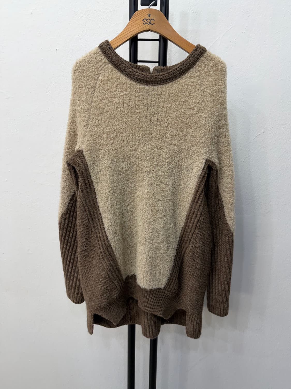 정품) 시스템 한섬 배색 니트 스웨터 90F 상품이미지1