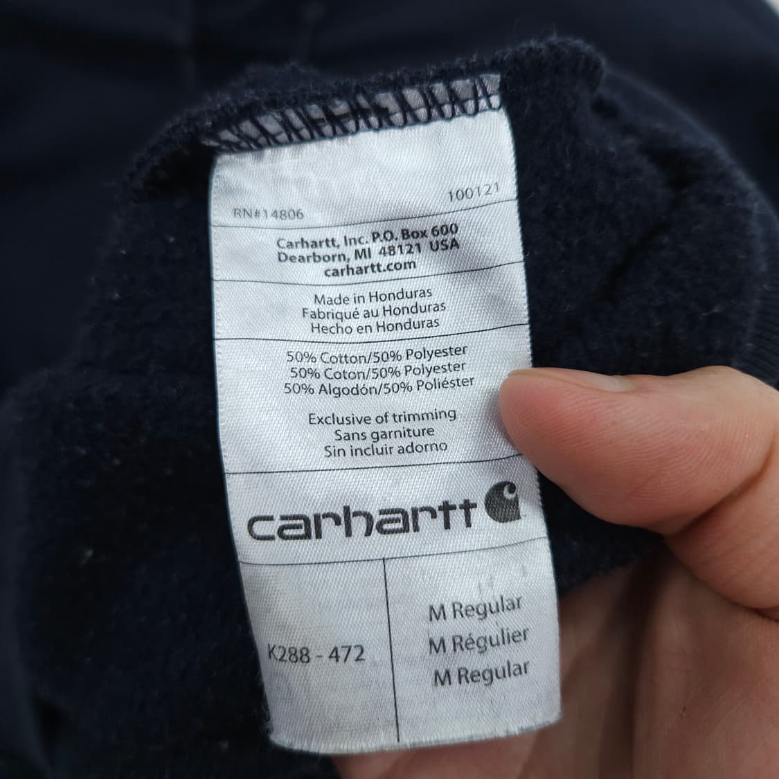 칼하트 사이드로고 후드티 M 네이비 상품이미지4