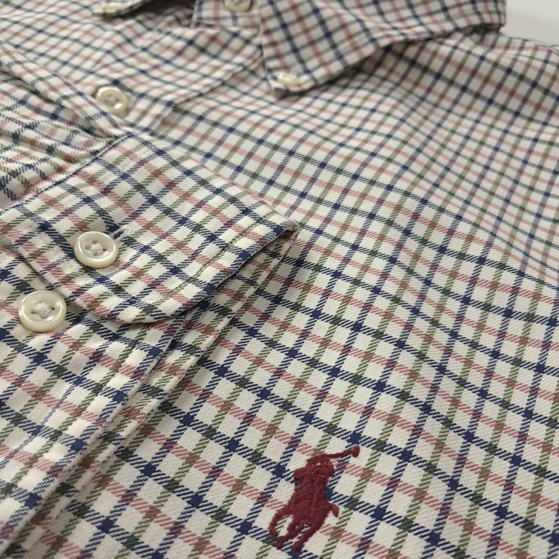 CK325 2XL 폴로 90s 홍콩판 마이크로 태터솔 체크 셔츠 남방 상품이미지4