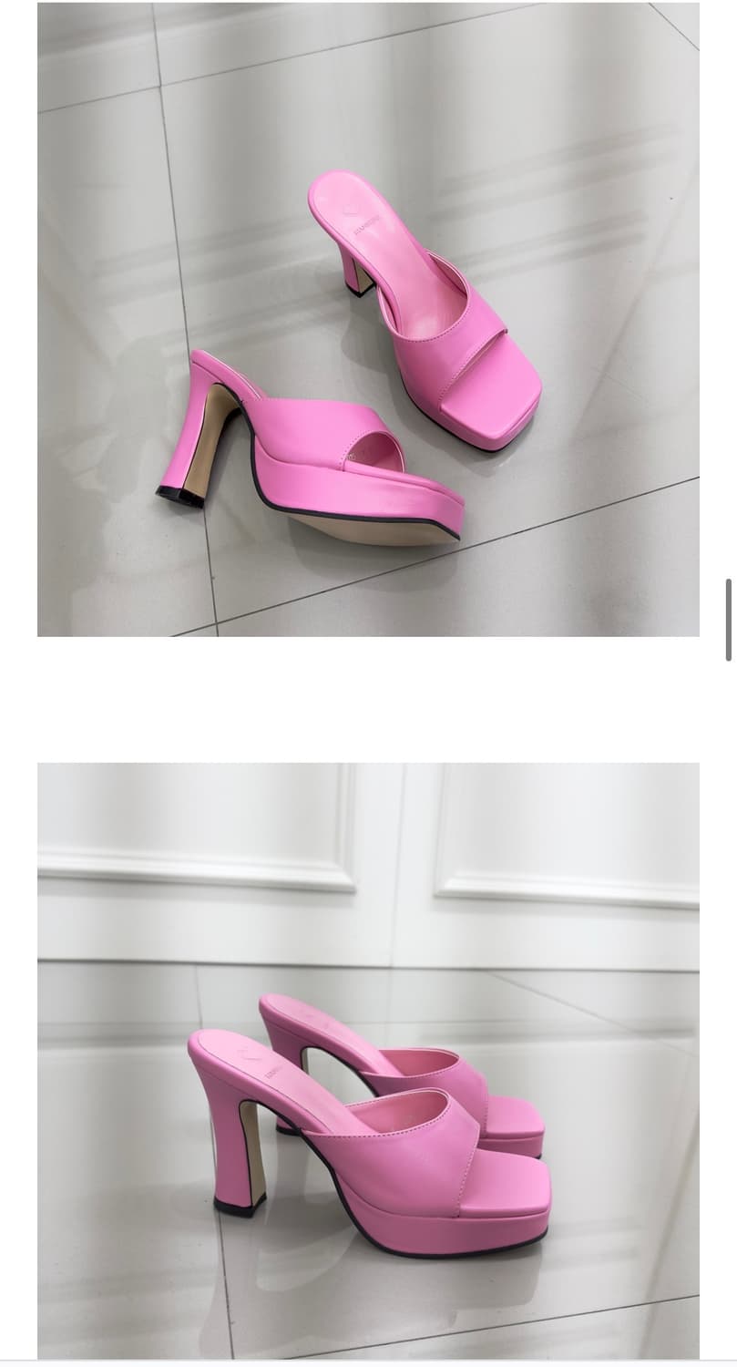 라이크에스 사각코 스퀘어 청키 가보시 뮬 슬리퍼힐 샌들 235 상품이미지7