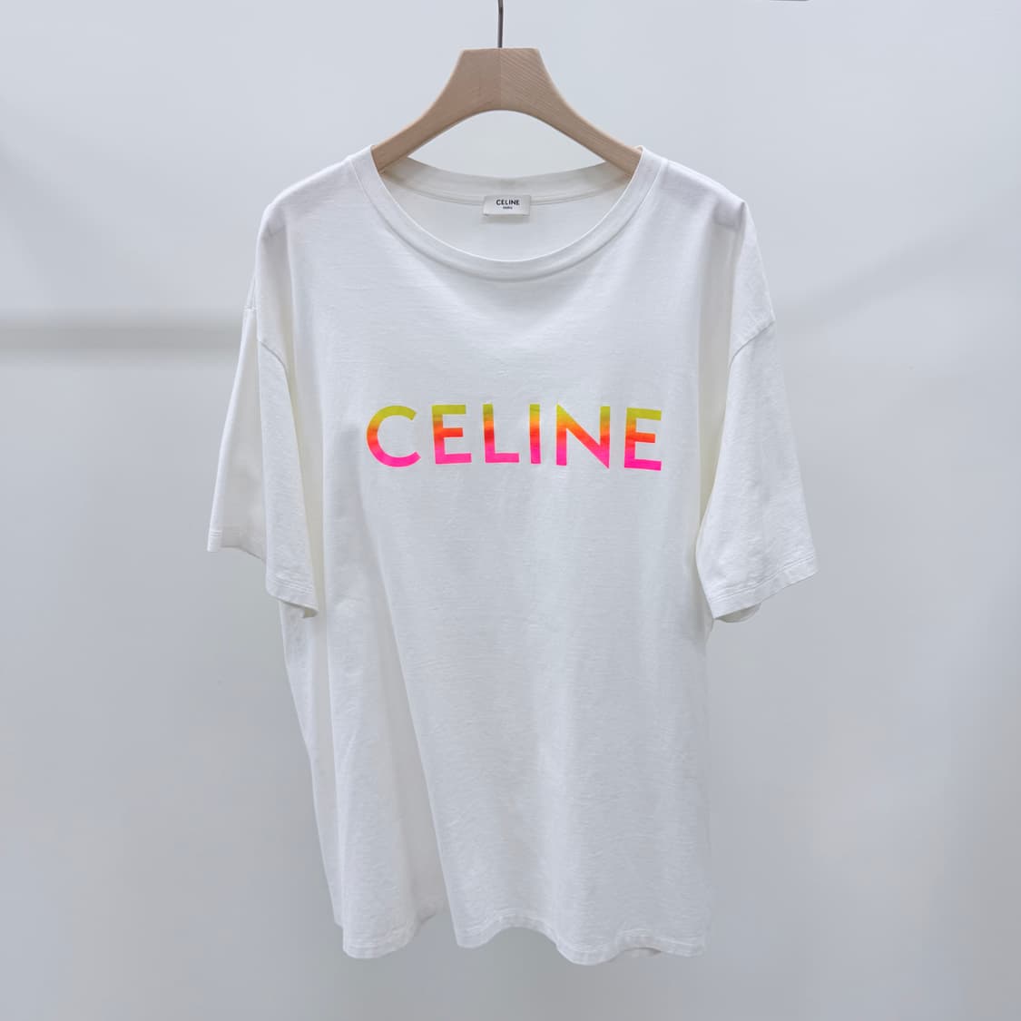 [A급/XL] 셀린느 코튼 루즈 반팔 티셔츠 화이트 상품이미지1