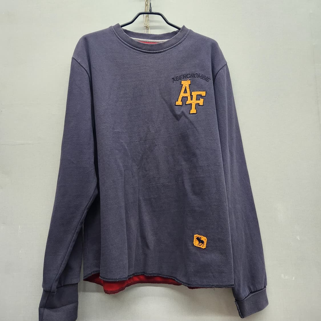 아베크롬비 로고 패치워크 맨투맨 S(L) 남여공용 상품이미지1