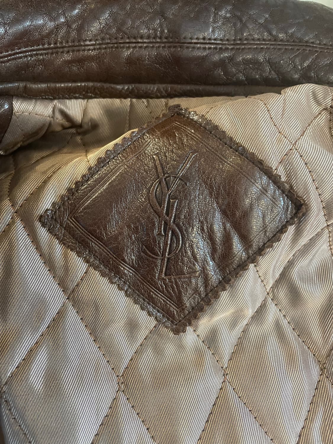 생로랑 브라운 레더 자켓100사이즈 상품이미지6