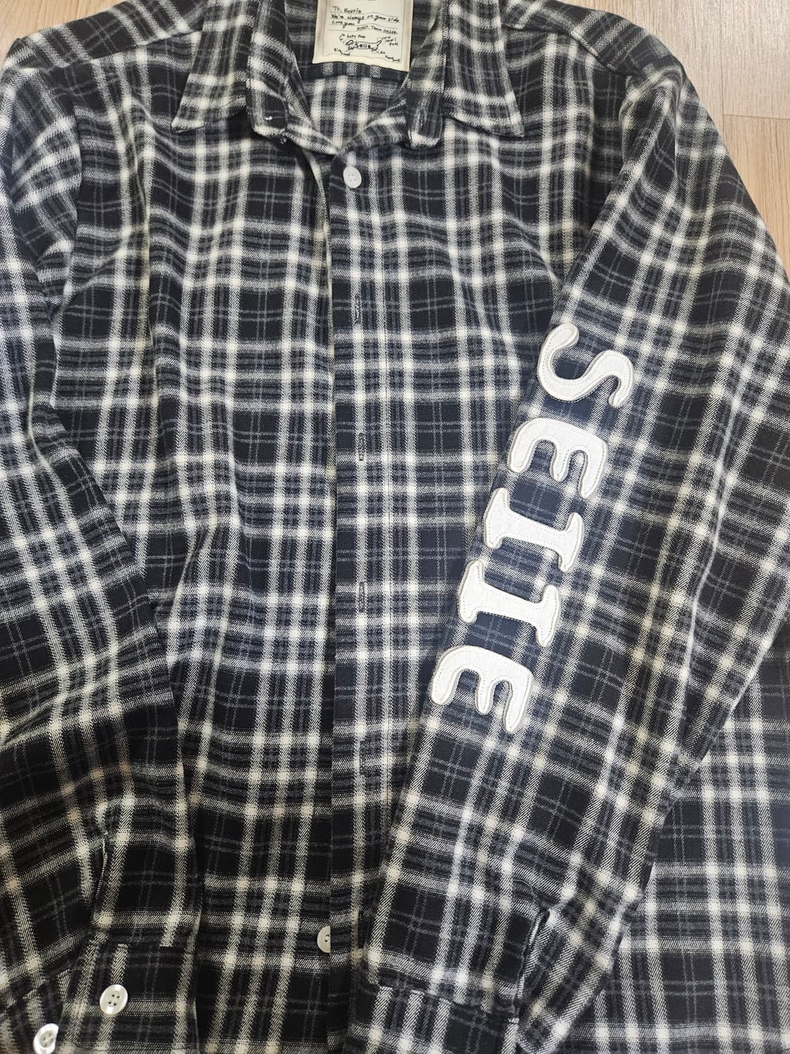 세이에 Check Check Shirts Black 상품이미지1