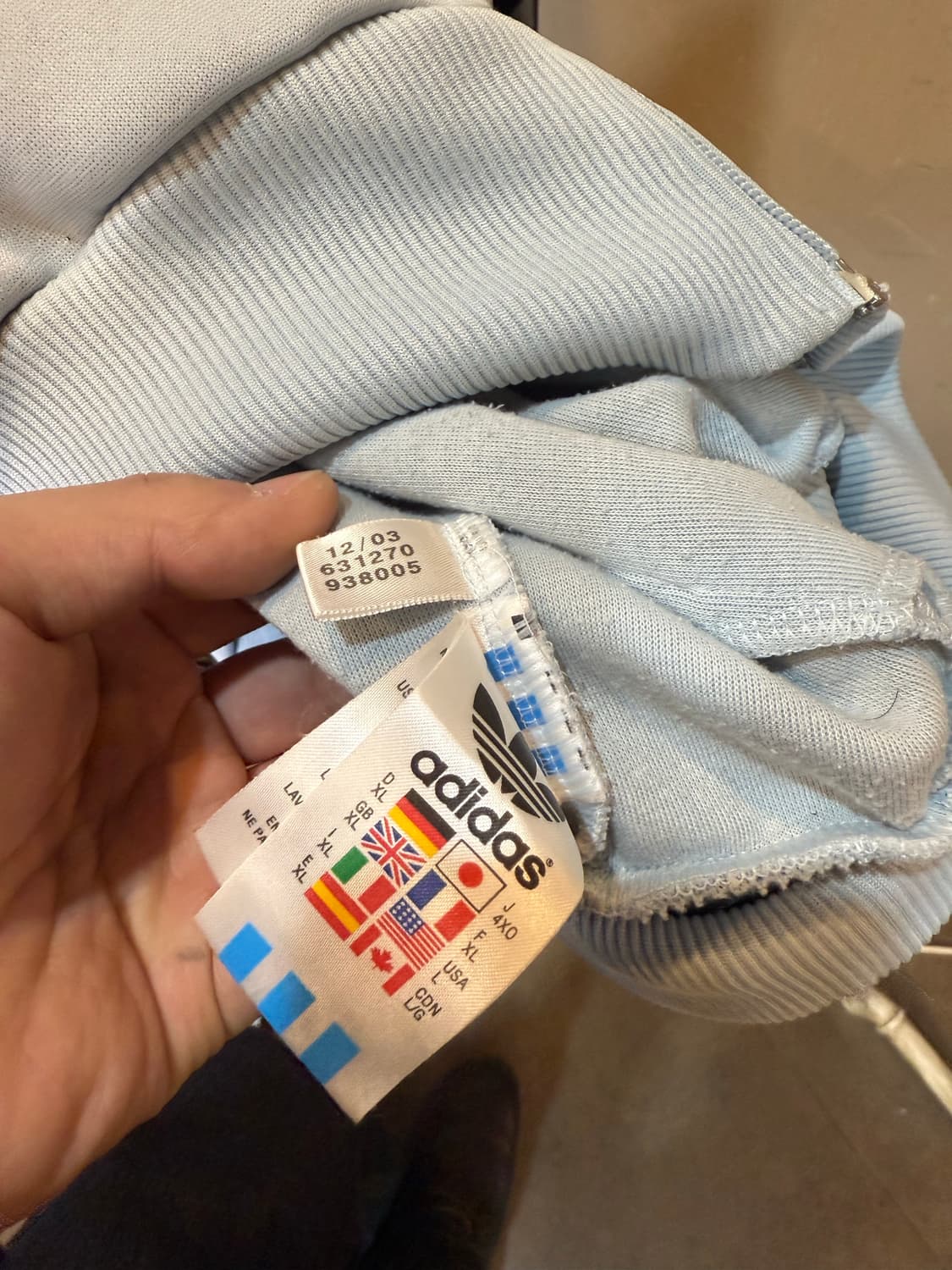 아디다스 파이어버드 트랙탑 져지 L 회색 네이비 상품이미지5