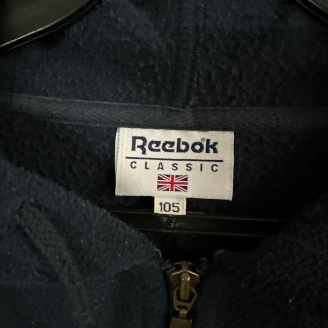 (2XL) 리복 네이비 후리스 반집업 맨투맨 상품이미지3