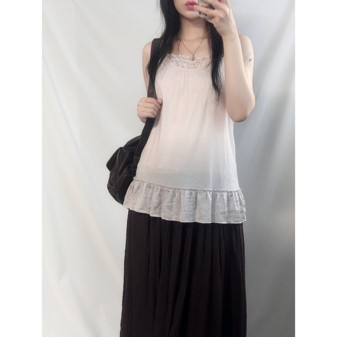 레이어드 레이스 슬리브리스 2pcs SET 상품이미지1