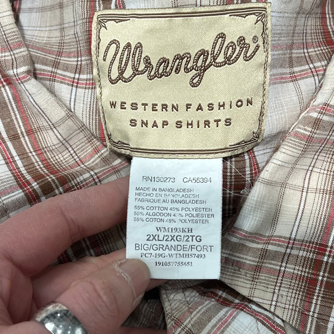 랭글러 웨스턴 체크셔츠 s10760 상품이미지5