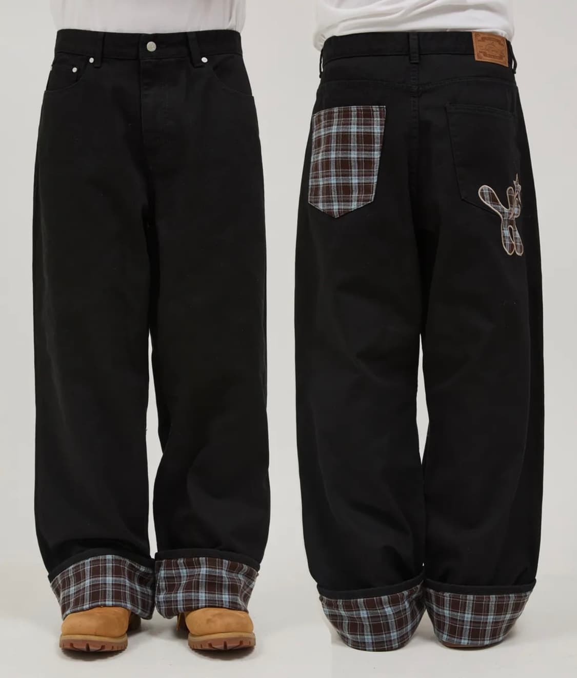 체크 코튼 팬츠 상품이미지1