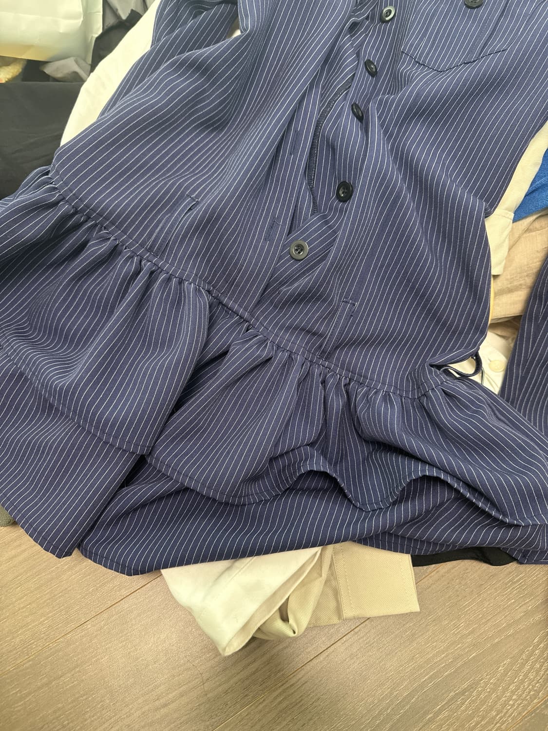 러프넥 셔츠 원피스 상품이미지5