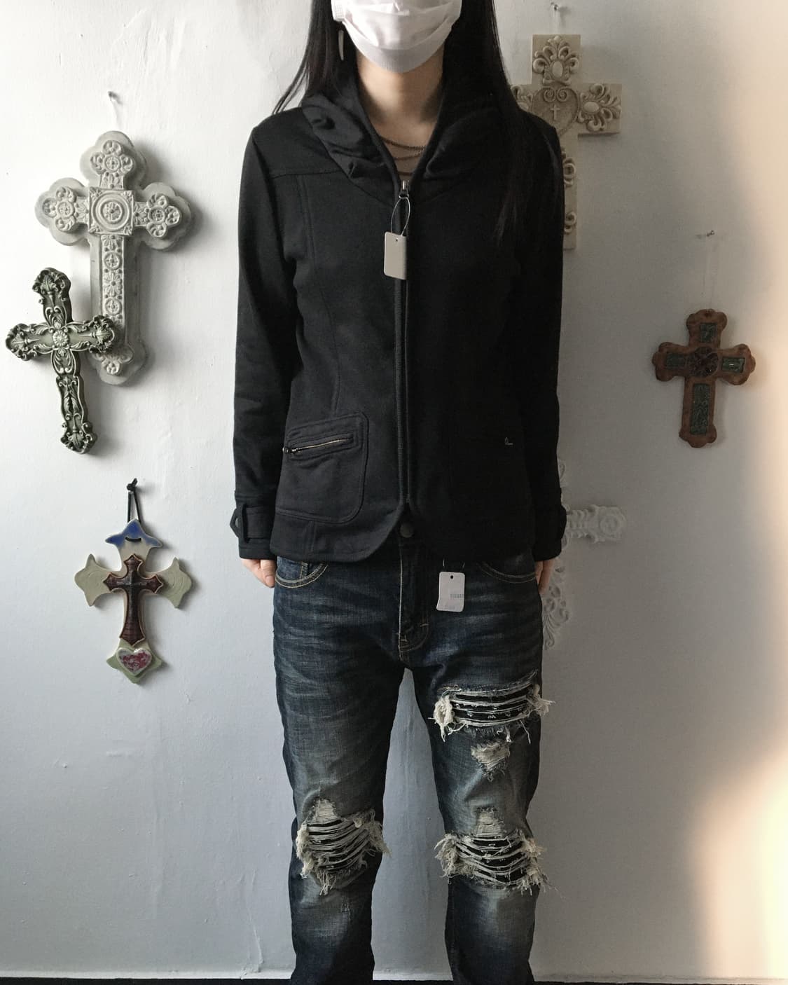 Thick neck point zip up 상품이미지1