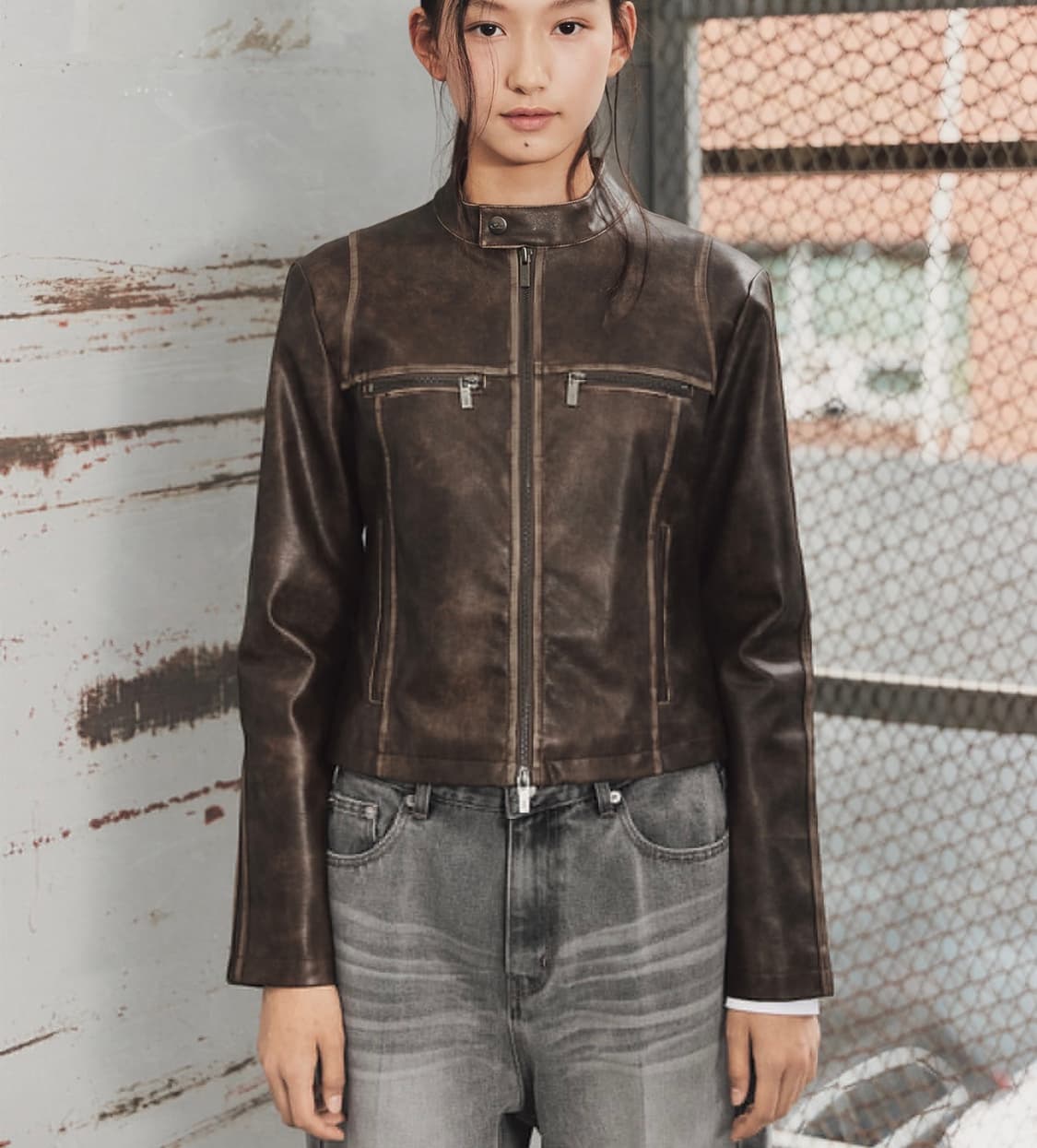 오아이오아이 빈티지 레더 자켓 상품이미지4