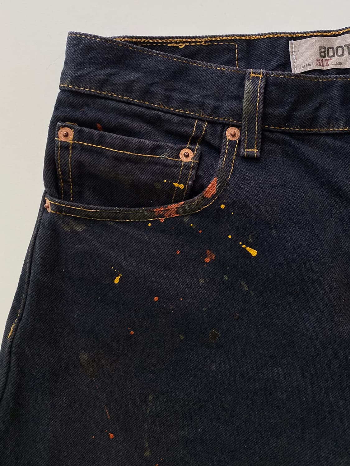 리바이스 517 다잉 페인팅 블랙 데님 팬츠 상품이미지3