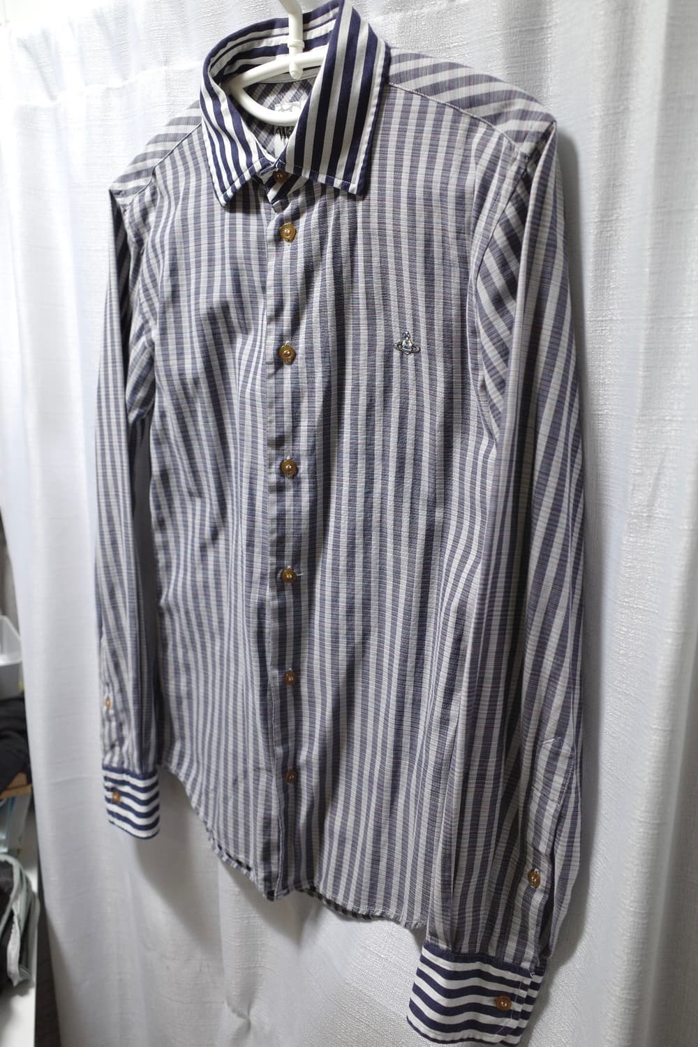 비비안웨스트우드 맨 네이비 스트라이프 셔츠 상품이미지2