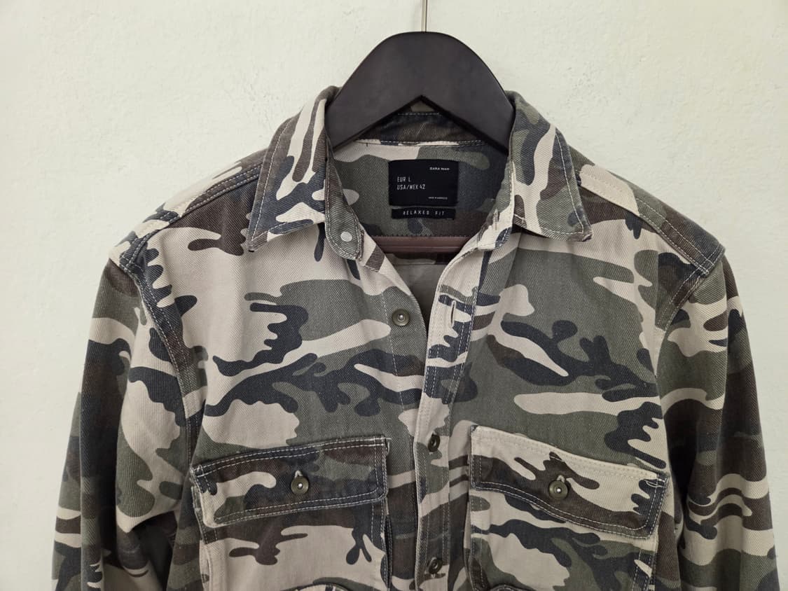 ZARA MAN 카모 패턴 셔츠 L 상품이미지2
