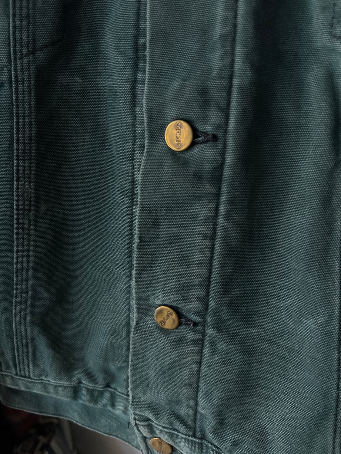 [L]90's 칼하트 USA 헌터그린 캔버스 트러커 자켓 상품이미지5