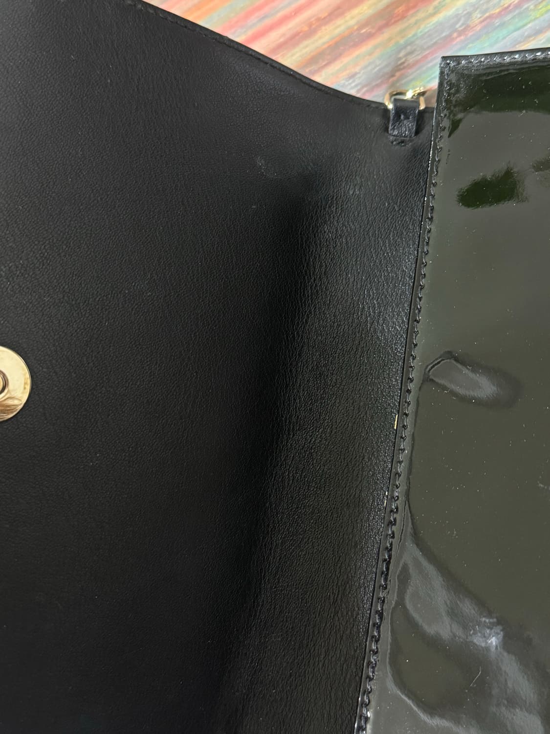 레이디 디올 woc파우치 블랙페이던트 까나쥬 송아지가죽 상품이미지5