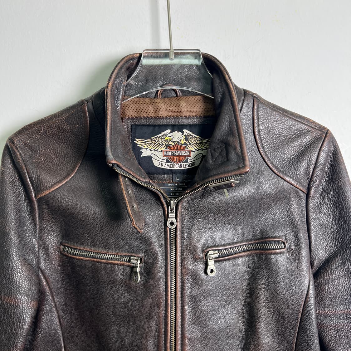 할리데이비슨 브라운 라이더 가죽 자켓 L 상품이미지4