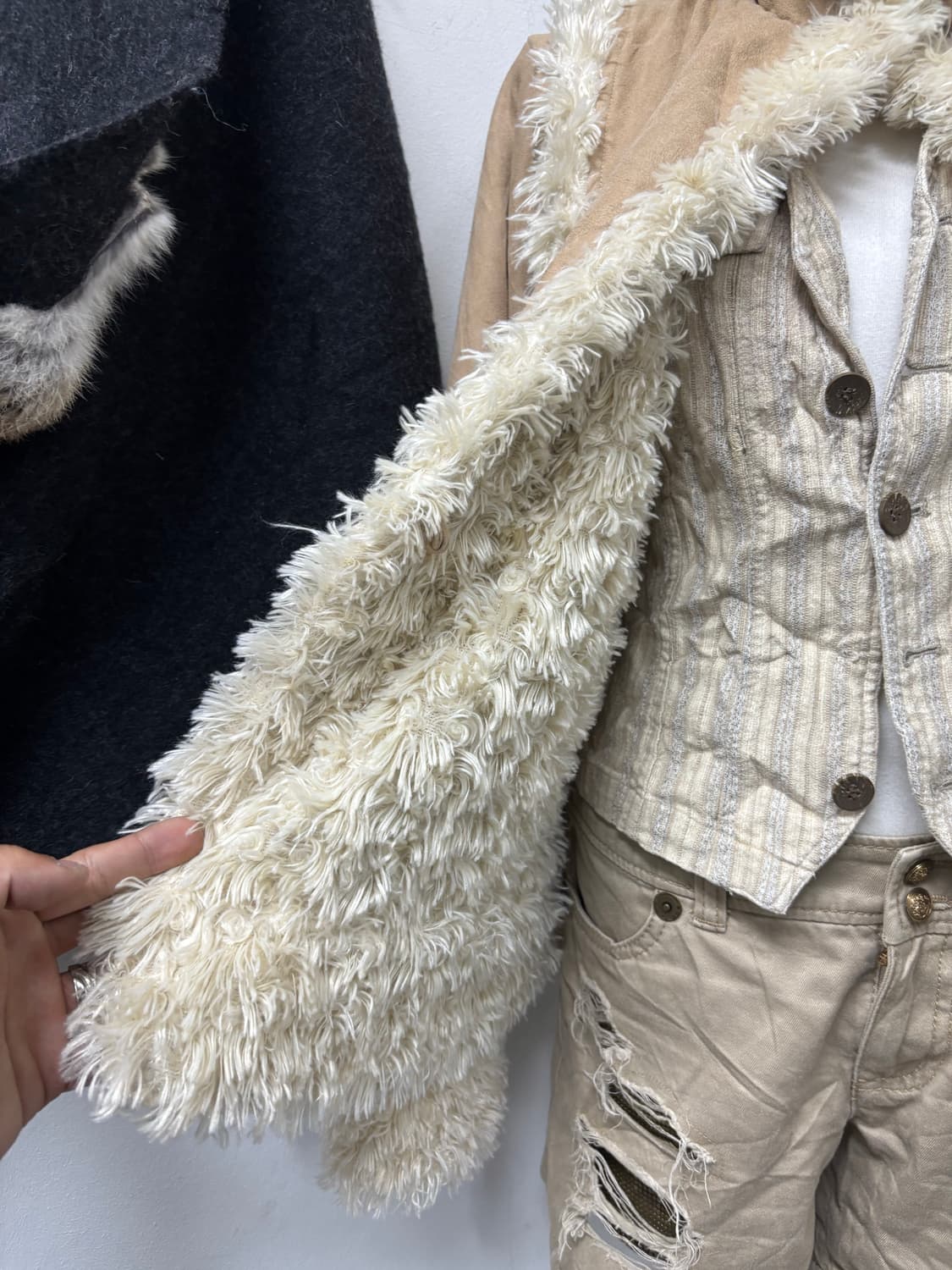 Ivory Fur Trimming 00’s Beige Jacket 상품이미지7