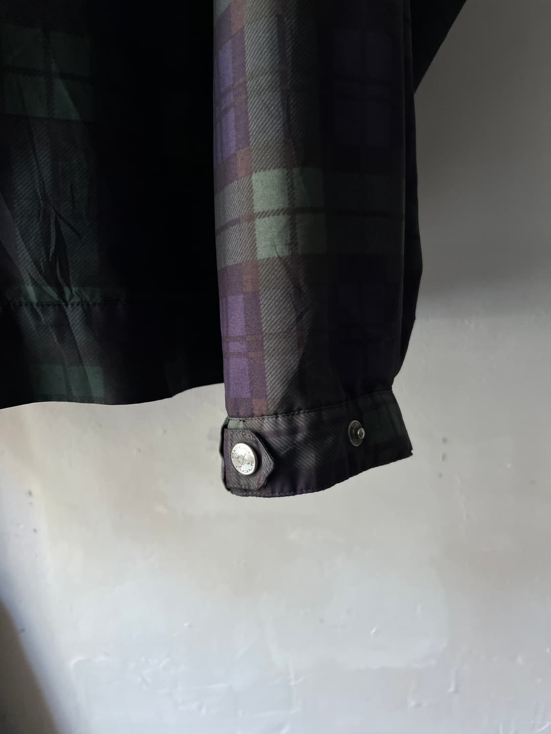 [XL]90's 폴로 랄프로렌 골프 블랙와치 체크 나일론 아노락 웜업 상품이미지4