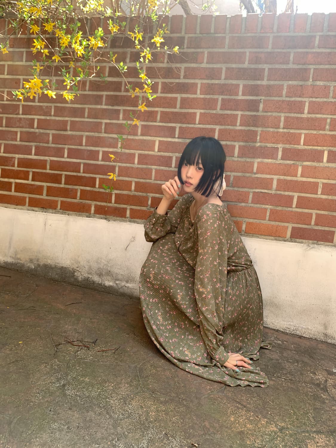 Lily square neck flower dress 상품이미지1